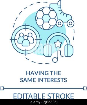 Mit gleichen Interessen türkis Konzept Symbol Stock Vektor