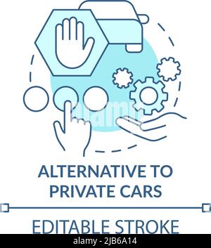 Alternative zu privaten Autos türkis Konzept Symbol Stock Vektor