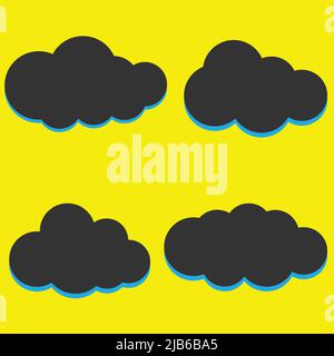 Set von Cloud Icons im trendigen flachen Stil isoliert auf blauem Hintergrund. Cloud-Symbol für Ihre Website-Design, Logo, App, UI, Vektor-Illustration Stock Vektor