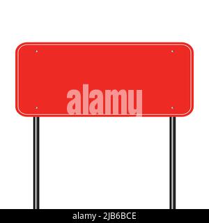 schild Straße rot, Schild Tafel schwarz auf weißem Hintergrund.Vektor-Abbildung Stock Vektor