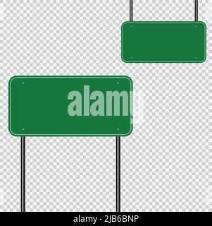 schild Straße grün, Schild auf transparentem Hintergrund. Vektorgrafik. Stock Vektor