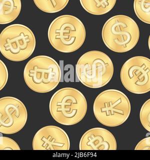 Nahtlose Geld Zahlung Münzen Muster Hintergrund Vektor-illustration Stock Vektor