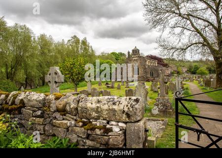 Die Pfarrkirche St. Michael und alle Engel, Linton, die Diözese West Yorkshire und die Dales Stockfoto