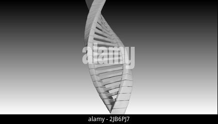 Abbildung des Makros der grauen 3D dna-Strangspinnerei Stockfoto
