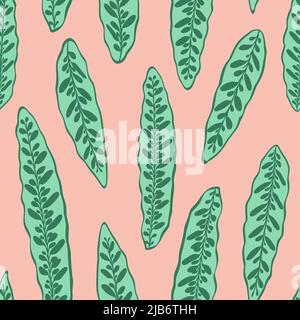 Calathea lancifolia Blätter nahtlose Muster tropische Pflanze Blatt Hintergrund, gepunktete grüne Blätter exotische Punkte botanische organische Vorlage Sommer-Design Stock Vektor