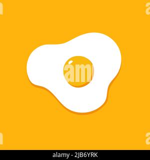 Spiegelei isoliert auf gelbem Hintergrund. Symbol für flache Vektorgrafik. Stock Vektor