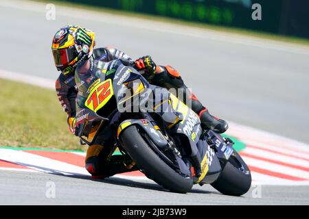 2022 Juni 6.. Gran Premio Monster Energy de Catalunya, MotoGP, freitag freier Parkplatz: Marco Bezzecchi (ITA)Mooney VR46 Racing Team Stockfoto