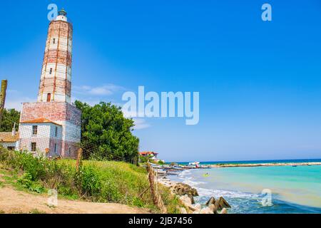 Shabla Leuchtturm an der Schwarzmeerküste, Shabla ist eine Stadt und ein Badeort im Nordosten Bulgariens Stockfoto