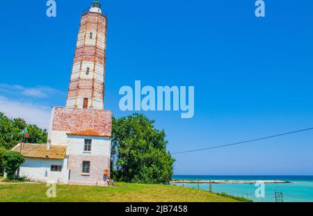 Shabla Leuchtturm an der Schwarzmeerküste, Shabla ist eine Stadt und ein Badeort im Nordosten Bulgariens Stockfoto