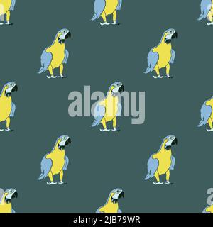 Vektor nahtloses Muster mit Papageien. Design mit Ara. Stock Vektor