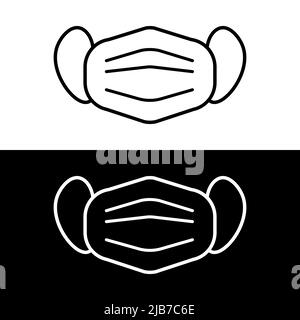 Satz von Gesichtsmasken-Symbolen. Chirurgische oder medizinische Schutzmasken. Vektorgrafik Stock Vektor