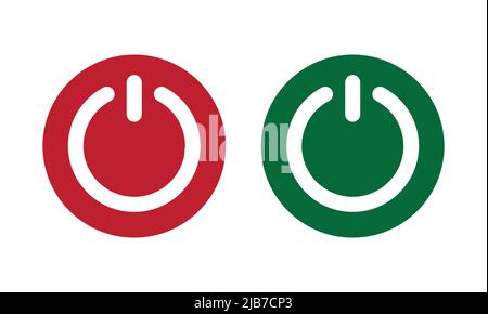 Ein- und Ausschalttasten, Benutzeroberfläche, Vektorsymbol Abbildung. Stock Vektor