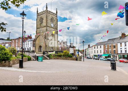 Jubilee Flags in Coleford Town, Forest of Dean, Gloucestershire. Stockfoto