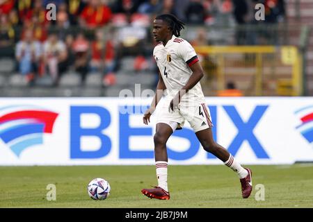 Brüssel, Belgien. 03.. Juni 2022. BRÜSSEL - der belgische Dedryck Boyata während des UEFA Nations League-Spiels zwischen Belgien und den Niederlanden im King Baudouin-Stadion am 3. Juni 2022 in Brüssel, Belgien. ANP MAURICE VAN STEEN Kredit: ANP/Alamy Live Nachrichten Stockfoto