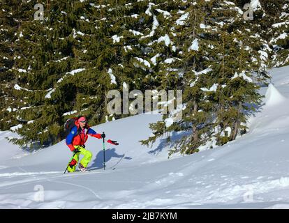 Skitouren in den Siebenbürgischen Alpen, Fagaras-Bergen, Rumänien, Europa Stockfoto