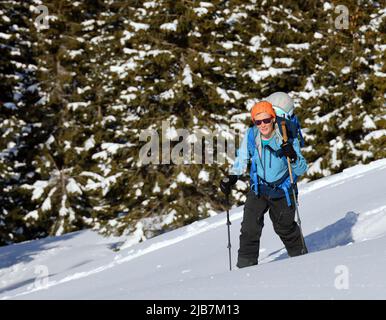 Skitouren in den Siebenbürgischen Alpen, Fagaras-Bergen, Rumänien, Europa Stockfoto