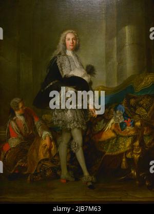 Louis François Armand de Vignerot du Plessis, Marschall Herzog von Richelieu (1696-1788). Französischer Soldat und Politiker. Porträt von Jean Marc Nattier (1685-1766), 1732. Öl auf Leinwand. Calouste Gulbenkian Museum. Lissabon, Portugal. Stockfoto