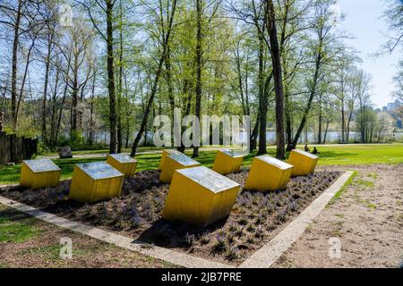 Burnaby, BC, Kanada - April 18 2021 : Deer Lake Park. Stockfoto