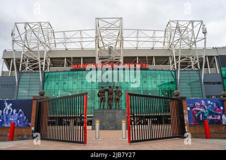 Manchester, England, 27. März 2019. Old Trafford, das Fußballstadion der Stadt. Stockfoto