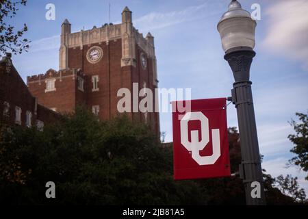 Norman, OK - 12. November 2020: University of Oklahoma (OU) Sooners' College Campus Stockfoto