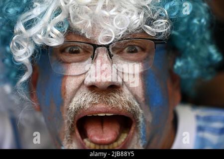 Foto LaPresse - Fabio Ferrari01 Giugno 2022 Londra, Gran Bretagna Sport Calcio Italia vs Argentina - FINALISSIMA 2022 - Finale Coppa dei Campioni CONMEBOL-UEFA - Stadio Wembley di Londra. Nella foto: tifosi Photo LaPresse - Fabio Ferrari 01. Juni 2022 London, Großbritannien Sportfußball Italien gegen Argentinien - Finale Coppa dei Campioni CONMEBOL-UEFA - Wembley Stadium of Londra. Im Bild: Unterstützer Stockfoto