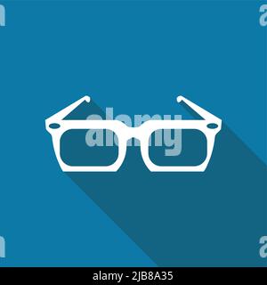 Sonnenbrille schwarzes Symbol auf weißem Hintergrund. Einfacher Designstil, Vektor-Illustration Stock Vektor
