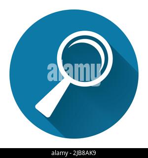 Vergrößerungsglas mit langem Schatten schwarz, einfaches Design style.Vector Illustration Stock Vektor