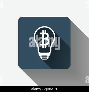 Symbol Bitcoin Glühbirne Symbol.Vektor-Illustration Stock Vektor