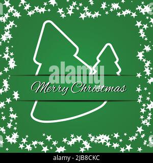 Frohe Weihnachten in abstrakten Schriftzug roten Baum Hintergrund, Vektor-Illustration Stock Vektor