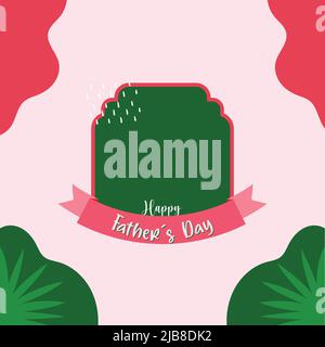 Abstrakte Vintage Happy Father's Day Retro-Einladungskarte mit flachem Design Stock Vektor