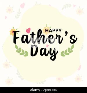 Flaches Design mit Schriftzug „Happy Father's Day“ Stock Vektor