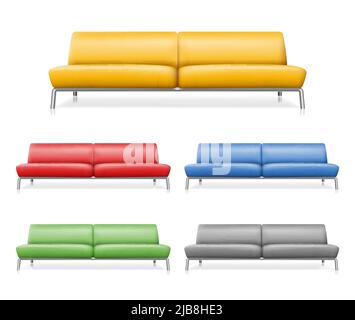 Vector Sofa. Möbel Design Interieur für Zimmer, Couch komfortable Illustration Stock Vektor