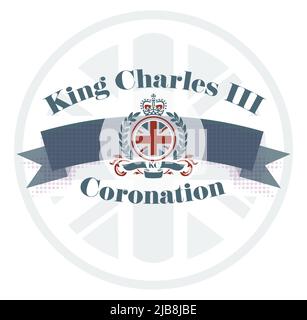 Krönung von König Karl III. - Prinz Charles von Wales wird König von England Stock Vektor