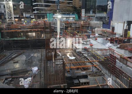 In Sydney, Australien, wird derzeit ein Circular Quay gebaut. Stockfoto