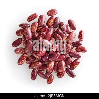 Haufen red pinto Bohnen auf weißem Hintergrund Stockfoto