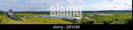 Ein Panorama, das im RSPB St Aidan's Nature Park in Svillington, Leeds, aufgenommen wurde Stockfoto