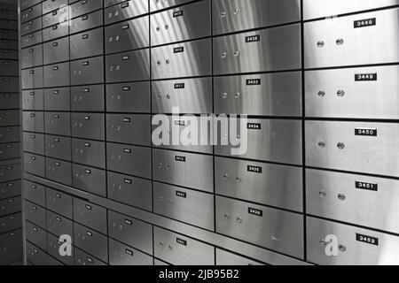 Safe in einer Bank Stockfoto