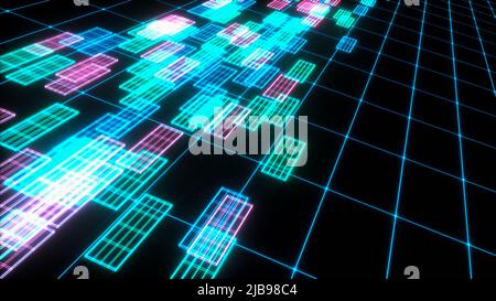 Ein Daten-Stream-Hintergrund (3D Rendering) Stockfoto