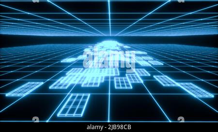 Ein Daten-Stream-Hintergrund (3D Rendering) Stockfoto