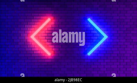 Futuristische neonfarbene Pfeile (3d-Rendering) Stockfoto