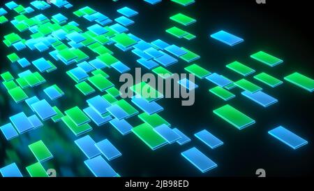 Ein technischer Hintergrund mit Cubes (3D Rendering) Stockfoto