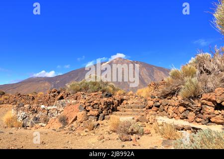 Ehemaliges Sanatorium in den canadas von teneriffa, im Nationalpark teide Vulkan Stockfoto