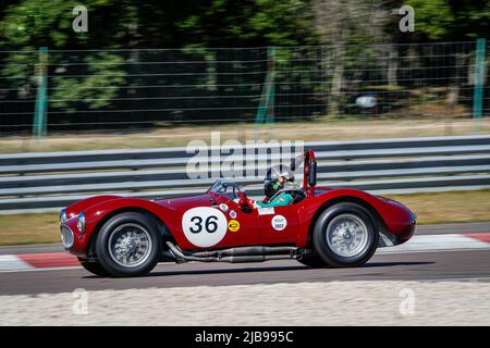 Dijon, Frankreich. 04.. Juni 2022. 36 Bequi RETTENMAIER, Maserati A6GCS 1954, Aktion während des Grand Prix de l'Age d'Or 2022, vom 3. Bis 5. Juni 2022 auf dem Circuit de Dijon-Prenois, in Dijon, Frankreich - Foto Julien Cuer / DPPI Credit: DPPI Media/Alamy Live News Stockfoto