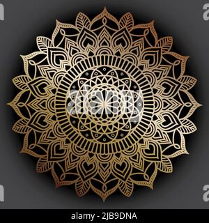 Verträumtes Mandala-Muster mit Gradienten. Vektor Hintergrund für Yoga, Meditationsposter. Schönes Vektor-Muster mit Ornament Mandala. Kann zum Drucken von o verwendet werden Stock Vektor