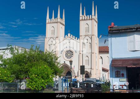 Melaka, Malaysia. 17. August 2017. Die historische Kirche des heiligen franz xaver in der Stadt Malacca Malaysia. Stockfoto