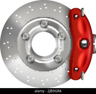 Glänzende Auto-Bremsscheibe Belag auf leeren Hintergrund realistische Vektor-Abbildung Stock Vektor