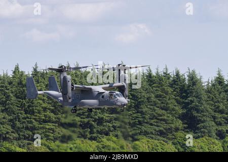 Tokio, Japan. 22.. Mai 2022. Eine Bell Boeing V22 Osprey mit der United States Air Force auf dem Yokota Airbase, Fussa. (Foto von Damon Coulter/SOPA Images/Sipa USA) Quelle: SIPA USA/Alamy Live News Stockfoto