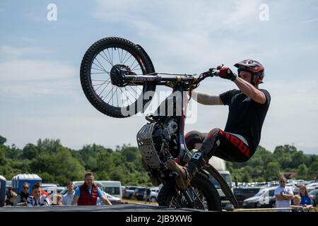 Brentwood Essex 4. June 2022 Essex Country Show, Brentwood Essex Stunt Rider, Credit: Ian Davidson/Alamy Live News Stockfoto