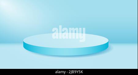 Runde Bühne Podium isoliert auf blauem Hintergrund. Stock Vektor