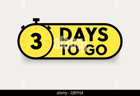 3 Tage vor dem letzten Countdown-Symbol. Aktionsangebot für ein eintägiges Sonderangebot. Nur 3 Tage Stock Vektor